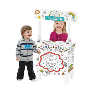 3D DIY Toys Ice Cream Stall <strong>Cardboard</strong> <strong>Colouring</strong> Paint <strong>House</strong> for Children - Product Image 3