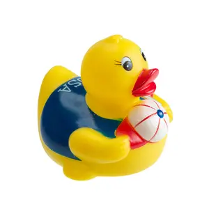 Brinquedo de banho infantil de pato de borracha 8cm, presente promocional para abertura de membro, produtos periféricos para fãs de futebol americano