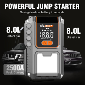 Potente Avviatore d'Emergenza 2500A con Pompa d'Aria, Power Bank Portatile <span class=keywords><strong>12V</strong></span> 10000mAh al <span class=keywords><strong>Litio</strong></span> per Auto con Gonfiatore Pneumatici - Product Image 5
