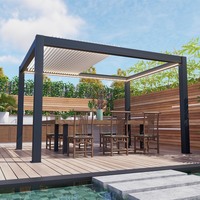 Pergola à toit rétractable en aluminium, gazebo imperméable à l'eau, pergola à lames orientables, couverture de terrasse motorisée pour restaurant, jardin