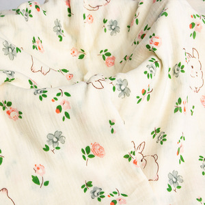 <strong>Wholesale</strong> 100% Cotton Crepe <strong>Double</strong>-Layer <strong>Gauze</strong> Small Floral Printed Fabric for Shirts Dresses Bedding Home Textiles Accessories - Product Image 6