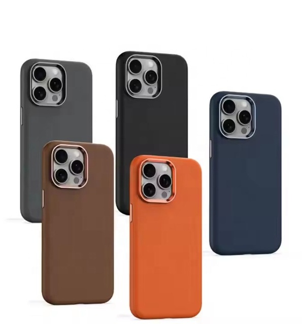 For 16 Plus 15 14 Pro Max Light Thin Magnet Wireless Charger Back Cover Newest Luxury Business PU Leather Magnetic Case