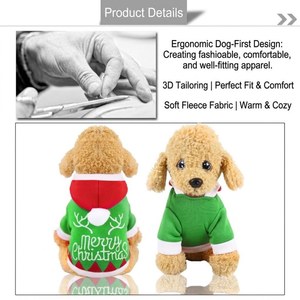Productos para Mascotas, Sudadera con Capucha Navideña para Perro, Sudadera con Forro Polar, Estampado de Astas de Reno, Gorro de Santa Claus, Disfraz Navideño para Cachorros - Product Image 4