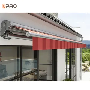 Outdoor Patio Sun Shades Electric Electric Awnings Retractable Canvas Window Cassette Awning Arm Fabric Folding Polyester Fabric