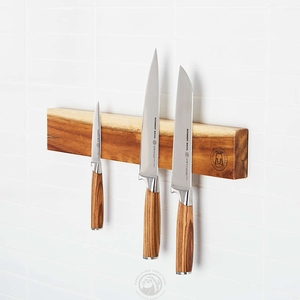 <span class=keywords><strong>Barre</strong></span> magnétique porte-<span class=keywords><strong>couteaux</strong></span> en bois d'acacia, fixation murale, écologique, qualité supérieure, avec aimants intégrés puissants - Product Image 5