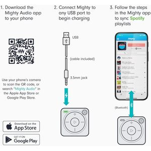 Mighty 3หูฟังบลูทูธแบบมีสายหูฟัง Spotify for Amazon Music Player 1,000 + Music Storage รูปแบบ FLAC Audio เพลงหน้าจอฟรี - Product Image 2