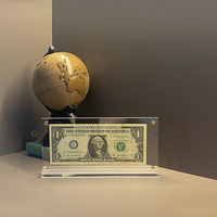 Boîtier de présentation en acrylique transparent pour billets de banque et protecteur de billets de monnaie 7,3x3,5 pouces pour collectionneurs de billets