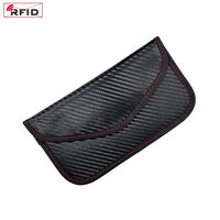 Étui Portefeuille Anti-Radiation Étanche pour Clé de Voiture et Téléphone, Blocage de Signal RFID, Personnalisable avec Logo, en Fibre de Carbone et PU Tendance