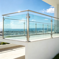 Système de balustrade en verre en acier inoxydable sur mesure avec panneaux en verre trempé pour balcon, terrasse et escalier