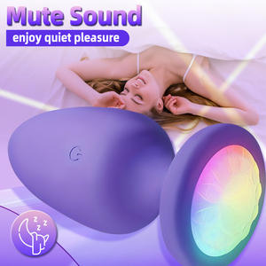 Vibrator Anal Plug Silikon Stimulasi Wanita 12 Frekuensi Lampu LED Terbaik Anal Plug Pemula untuk Wanita Mainan Seks Dewasa - Product Image 4