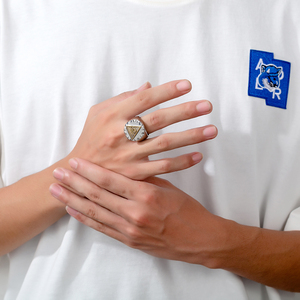 Phong Cách Người Đàn Ông Đồ Trang Sức Bạc Nhẫn Thép Không Gỉ Tam Giác Vàng Thiên Chúa Của Mắt Người Đàn Ông Nhẫn Đồ Trang Sức Bán Buôn - Product Image 5