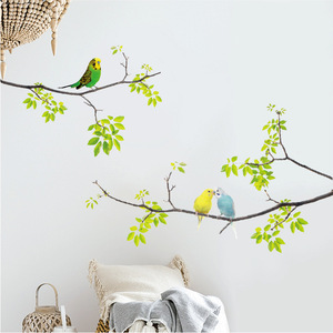 Autocollants muraux en forme de branche d'arbre et d'oiseau XM309, 20x70cm, en PVC imperméable, décoration de maison pour salon, fond de canapé - Product Image 2