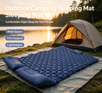 Matelas de camping gonflable double avec oreiller intégré et pompe à pied, matelas pneumatique léger pour tente extérieure et voyage