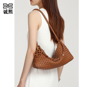 Women's Woven <b>Shoulder</b> Bag Single <b>Strap</b> Bohemian Style Handmade Letter Decoration All Seasons - Product Image 1