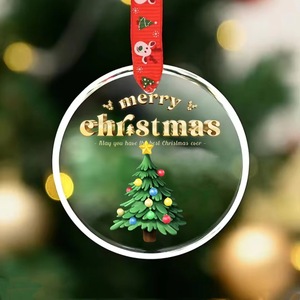 Ornement rond en cristal K9 - Boule de Noël en verre vierge pour gravure personnalisée, élégant pendentif pour sapin de Noël et cadeau souvenir - Product Image 5