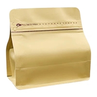 Pack Design Personnalisé En Gros 250g 500g 1000g Pochette Thermique Scellée Sac D'emballage De Café À Fond Plat Avec Fermeture À Glissière