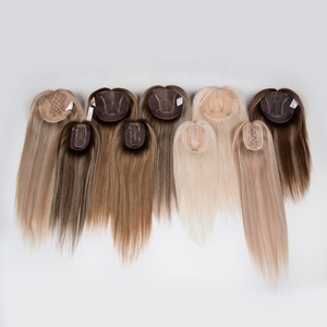 Topper capillaire à couverture complète 3x5 en dentelle mono, trame machine, nœuds invisibles, en stock, postiche à clipser en cheveux humains pour femmes - Product Image 6