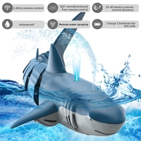 Bateau télécommandé électronique 2,4 G 4 canaux, modèle animal simulé, pulvérisation d'eau, jouet aquatique étanche, poisson nageant, requin télécommandé