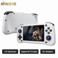 Console de jeu portable G28 128 Go, écran 4,3 pouces, prise en charge Linux Open Source, sortie TV HD, consoles de jeux vidéo portables, vente en gros OEM
