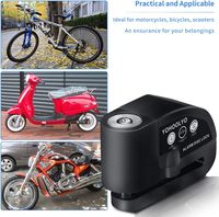 Antivol de disque de moto en acier allié 110 dB avec alarme, câble de rappel étanche de 7 mm pour scooter et vélo