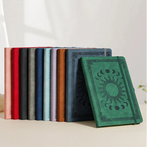 Bloc-notes A5 rétro en papier, couverture rigide, reliure spirale, sangle personnalisée, style universitaire, multifonctionnel, pour écrire, dessiner, journal, 100 <span class=keywords><strong>feuilles</strong></span> - Product Image 4