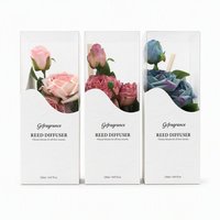 Diffuseur de parfum en verre sans alcool, artisanal, avec fleurs séchées et rotin, style européen de luxe, pour la maison, la chambre et le salon