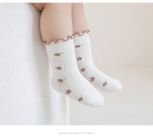 Kaus kaki jala bayi baru lahir, Kaos Kaki katun nyaman warna polos kartun musim dingin untuk balita - Product Image 4