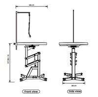 Table de toilettage professionnelle pour chien Shernbao FT-831 PRO, lumière LED bicolore, matériau en fer, système de levage électrique, 74-104 cm