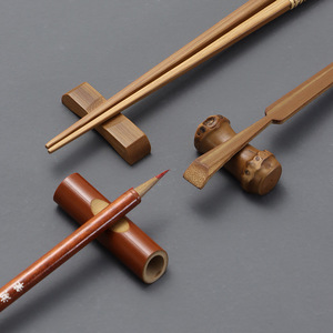 Juego de accesorios de té de bambú de estilo chino, soporte para cuchara, soporte para palillos, herramientas para la ceremonia del té hechas a mano, ecológicas, origen Zhejiang - Product Image 2