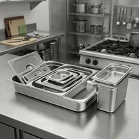 Edelstahl GN-Behälter im Europäischen Stil, Perforiert, Anti-Klebe-Effekt, Gastronorm-Behälter für Buffet und Catering