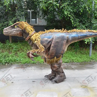 Modèle de dinosaure animatronique, qualité supérieure, simulation grandeur nature, costume de dinosaure Velociraptor, vente en promotion