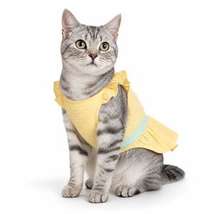 Robes pour chiens, robe sans manches à volants pour animaux de compagnie, tissu respirant, jupe pour chat et chien, OEM ODM, couleur personnalisée pour petits chiots, chatons et animaux de compagnie - Product Image 1