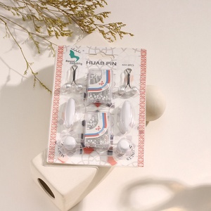 Lot de 8 épingles à <span class=keywords><strong>hijab</strong></span> de qualité supérieure, vente en gros directe usine, ensemble d'accessoires aimants et clips pour fixation d'écharpe - Product Image 2