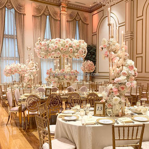 ลูกบอลดอกไม้ประดิษฐ์ประดับโต๊ะประดับโต๊ะลูกบอลดอกไม้สีขาวกุหลาบตกแต่งงานแต่งงาน - Product Image 4