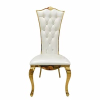 Chaises sans accoudoirs de luxe dorées pour événements, mariage, fête, chaise pour la mariée et le marié