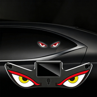 Lumière LED pour fenêtre de voiture à énergie solaire, yeux de démon, yeux de diable, sans fil, sans perçage, alimentée par USB, feux d'avertissement pour pare-brise de voiture