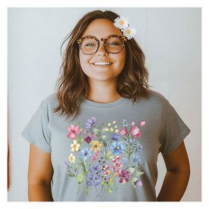 Custom <b>Flower</b> Transferable Film Heat Transfer Clothing Plastisol Ink DTF Transfer Designs Ready to <b>Press</b> for T Shirt - Product Image 1