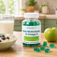 Gummies multivitaminées végétaliennes aromatisées pour enfants, vente en gros, marque privée OEM, supplément multivitaminé pour enfants avec oméga 3