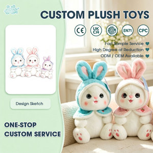 Peluche de lapin confortable de qualité supérieure en peluche courte avec rembourrage en coton PP pour enfants, compagnon de nuit et anti-stress - Product Image 1