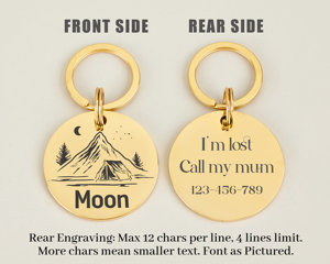 Custom Engraved Double Sided ID <b>Tag</b> Silent Collar Cat Personalized Name Numbers <b>Tag</b> for Pet Identification <b>Dog</b> Mom Gift - Product Image 2