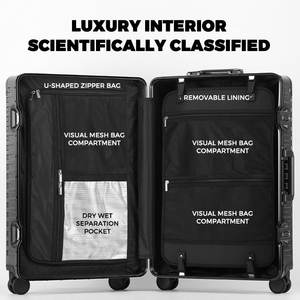 Classic All Aluminum 20 Inch Business Aluminum <strong>Luggage</strong> Set TSA Lock 360&deg; Spinner Wheels Suitcase Hard Aluminum <strong>Luggage</strong> Carry on - Product Image 4