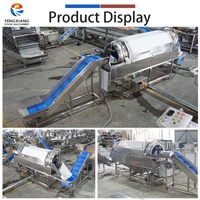 Laveuse rotative industrielle en acier inoxydable pour légumes racineux, gingembre, jicama, taro, pommes de terre, noix, blé, fruits et maïs