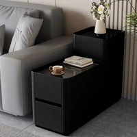 Meuble d'appoint multifonctionnel en bois au design italien minimaliste moderne, compact et élégant, avec 2 tiroirs, pour salon