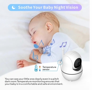 2024 bébé moniteur caméra <span class=keywords><strong>Babyphone</strong></span> 4000mAh batterie Mode ECO conversation bidirectionnelle Vision nocturne 5 pouces bébé moniteur - Product Image 5