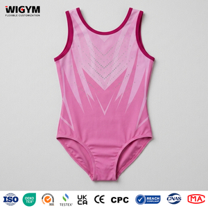 Toddler Girls' Gymnastics Sparkle Gold Foil <b>Bodysuit</b> Sleeveless Athletic Dancewear Customizable Quick Dry Anti-Bacterial - Product Image 1