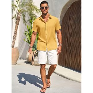 2025 Men's Floral Button Cotton <b>Linen</b> <b>Shirt</b> Casual <b>Short</b> <b>Sleeve</b> Summer Tops Lightweight Hippie Design Size 6XL ODM Supply - Product Image 3