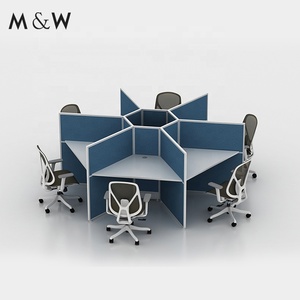 M & W Fabricantes Móveis Workstation Alumínio Mesa Redonda Partição Escritório Privado Cubículo - Product Image 1