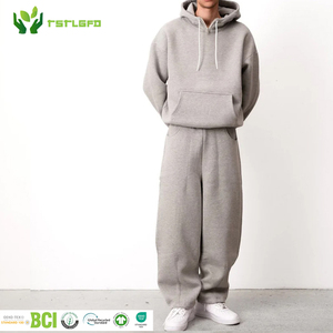 ชุดวอร์มลำลองทรงบ็อกซี่แบบมีซิปครึ่งตัว สีดำเทา ผ้าเนื้อนุ่มใส่สบาย เหมาะสำหรับฤดูใบไม้ผลิ  พร้อมโลโก้สั่งทำได้ คุณภาพสูง ขนาดใหญ่พิเศษ สำหรับผู้ชาย - Product Image 1