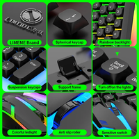 Clavier et souris de jeu NG GTX350, combo pour ordinateur portable, kit gamer rétroéclairé, clavier filaire USB LED