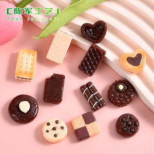 Chenjun เคสมือถือทำมือทำจากวัสดุ DIY อุปกรณ์เสริมทำจากเรซินบิสกิตช็อกโกแลตการ์ตูน - Product Image 4